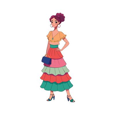 Trendy Playful Tiered Skirt Model 1