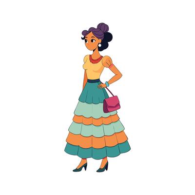 Bold Playful Tiered Skirt Model 2