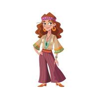 Trendy Relaxed Bohemian Day Look Model 2 vector