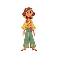 Elegant Relaxed Bohemian Day Look Model 3 vector