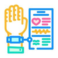 biometric health sensor healthcare innovation color icon illustration vector