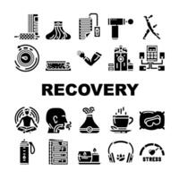 recovery wellness practices symbol icons set vector