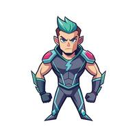 Chic Sleek Cyber Ninja Model Design C vector