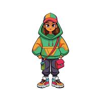 Elegant Streetwear Oversized Fashion Model Design 3 vector