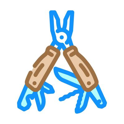 multi tool titanium color icon illustration