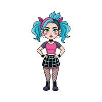 Bold Trendy EGirl Model Design Fashion Model Carto 1 vector