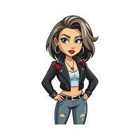 Chic Urban Edgy Fashion Model Design 1 vector