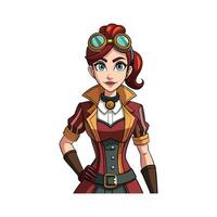 Trendy Victorian Steampunk Model Design Fashion 2 vector