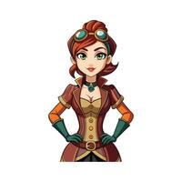 Bold Victorian Steampunk Model Design Fashion 3 vector