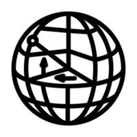 longitude and latitude lines line icon illustration vector