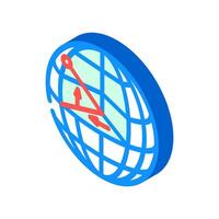 longitude and latitude lines isometric icon illustration vector