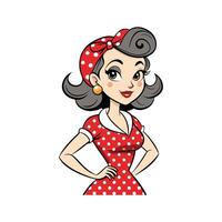 Elegant Vintage PinUp Model Create Fashion Model Cart 3 vector