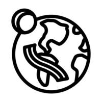 solar eclipse navigation geographical line icon illustration vector