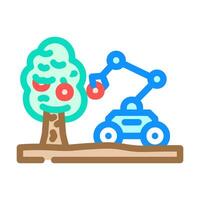 robotic arm crops robot harvests color icon illustration vector