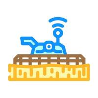 harvesting combine robot harvests color icon illustration vector