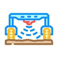 field scanning robot harvests color icon illustration vector