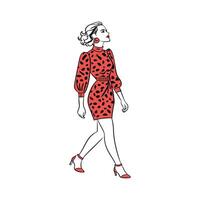 Charming Leopard Print Fashion Model Design. vector