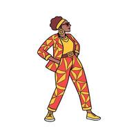 Elegant Bold Patterned Fashion Model. vector