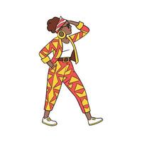 Charming Patterned Fashion Model. vector