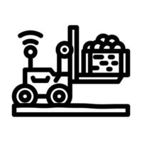 robotic loader robot harvests line icon illustration vector