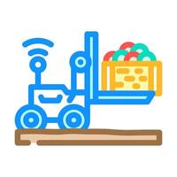 robotic loader robot harvests color icon illustration vector