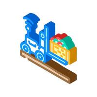 robotic loader robot harvests isometric icon illustration vector