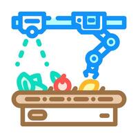 robotic sorting system robot harvests color icon illustration vector