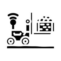 robotic loader robot harvests glyph icon illustration vector