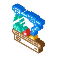 robotic sorting system robot harvests isometric icon illustration vector