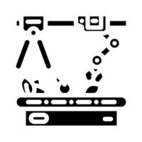 robotic sorting system robot harvests glyph icon illustration vector