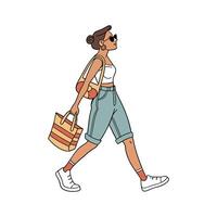 Elegant Casual Summer Shorts Fashion Model. vector