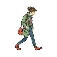 Charming Utility Jacket Fashion Model. vector