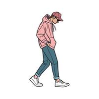 Charming Weekend Model Illustration. vector