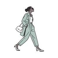 Charming Monochrome Outfit Fashion Model. vector
