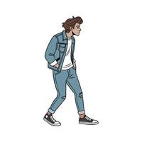 Charming Denim Model Illustration 2. vector