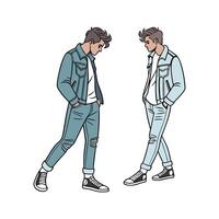 Classic Denim Model Illustration. vector