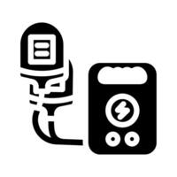aed automated external defibrillator glyph icon illustration vector