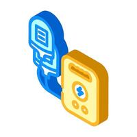 aed automated external defibrillator isometric icon illustration vector