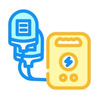 aed automated external defibrillator color icon illustration vector