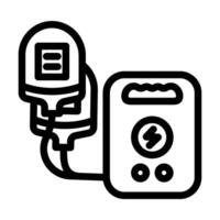 aed automated external defibrillator line icon illustration vector