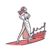 Stylish Runway Model Fashion Model Representation. vector