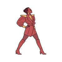 Chic Fierce Runway Model. vector