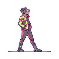 Vibrant Futuristic Cyberpunk Model. vector