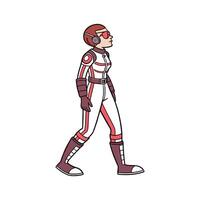 Trendy Futuristic Spacewear Model. vector