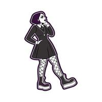 Bold Gothic Glamour Fashion Model. vector