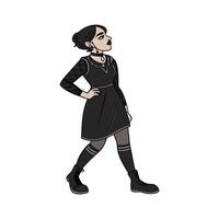 Elegant Gothic Glam Fashion Model. vector
