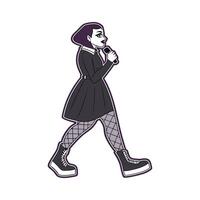 Elegant Gothic Glamour Fashion Model. vector