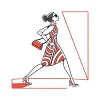 Chic High Fashion Runway Model Design 1. vector