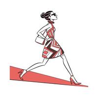 Trendy High Fashion Runway Model Design. vector