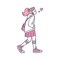 Stylish Kawaii Pastel Model. vector